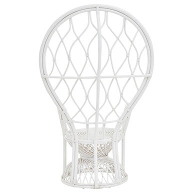 Java Grey & White Natural Rattan Curved Chair