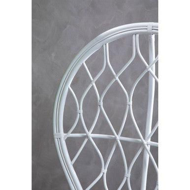 Java Grey & White Natural Rattan Curved Chair