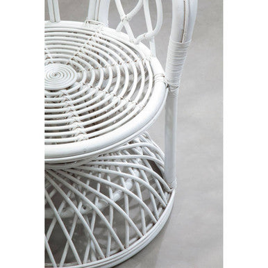 Java Grey & White Natural Rattan Curved Chair