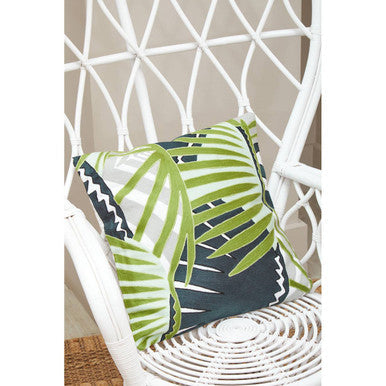 Java Grey & White Natural Rattan Curved Chair