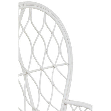 Java Grey & White Natural Rattan Curved Chair