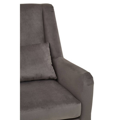 Doucet Grey Velvet Chair With Gold Legs