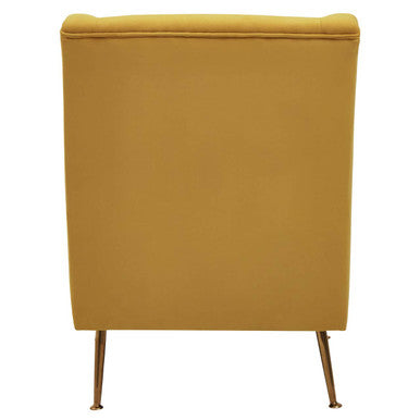 Doucet Yellow Velvet Chair With Gold Legs