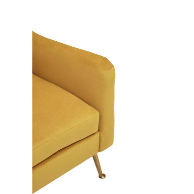Doucet Yellow Velvet Chair With Gold Legs