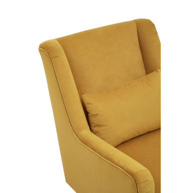 Doucet Yellow Velvet Chair With Gold Legs