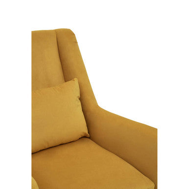 Doucet Yellow Velvet Chair With Gold Legs