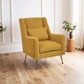 Doucet Yellow Velvet Chair With Gold Legs