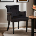Doucet Black Velvet Dining Chair With Ring Back
