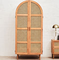 Lyon Rattan & Oak Wood 2 Door Wardrobe