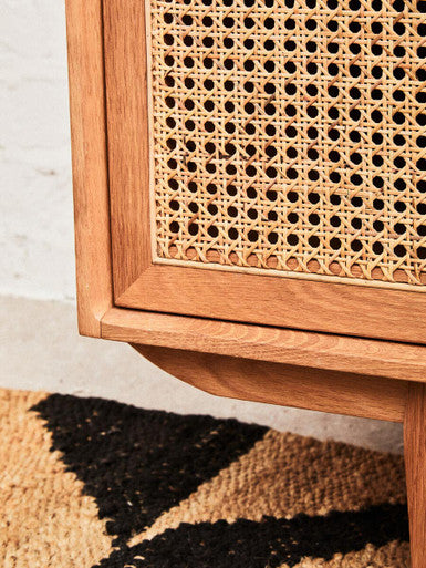 Lyon Rattan & Oak Wood 4 Door Sideboard