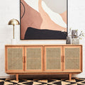 Lyon Rattan & Oak Wood 4 Door Sideboard