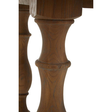 Natural Rectangular Oak Dining Table With Artistically Carved Pedestal Legs, Parkside