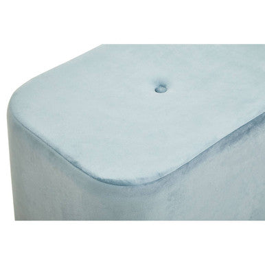 Hartford Blue Velvet & Matte Gold Rectangular Pouffe