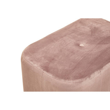 Hartford Dusty Pink Velvet & Matte Gold Rectangular Pouffe