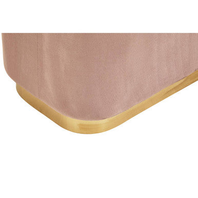 Hartford Dusty Pink Velvet & Matte Gold Rectangular Pouffe