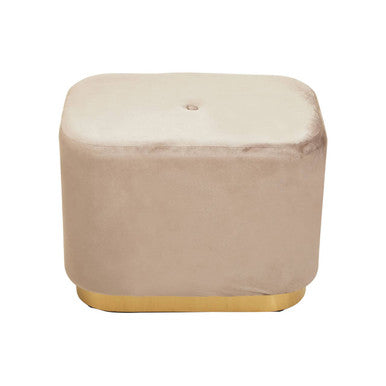 Hartford Mink Velvet & Matte Gold Rectangular Pouffe