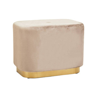 Hartford Mink Velvet & Matte Gold Rectangular Pouffe
