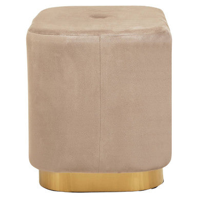 Hartford Mink Velvet & Matte Gold Rectangular Pouffe