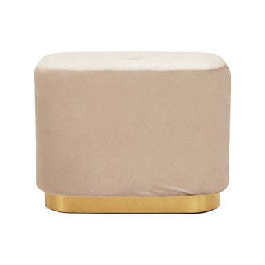 Hartford Mink Velvet & Matte Gold Rectangular Pouffe