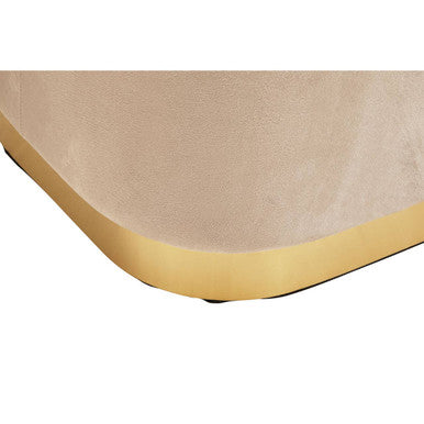 Hartford Mink Velvet & Matte Gold Rectangular Pouffe