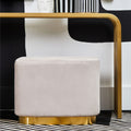 Hartford Mink Velvet & Matte Gold Rectangular Pouffe