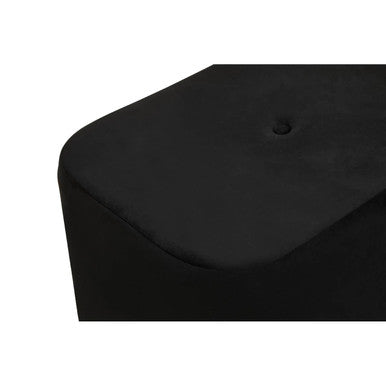 Hartford Black Velvet & Matte Gold Rectangular Pouffe