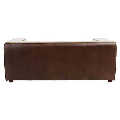 2 Seat Antique Brown Leather Sofa, King