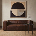 2 Seat Antique Brown Leather Sofa, King