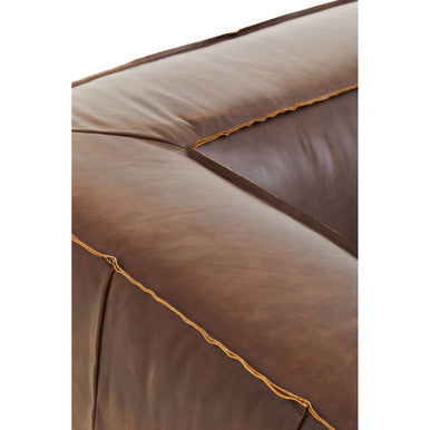 2 Seat Antique Brown Leather Sofa, King