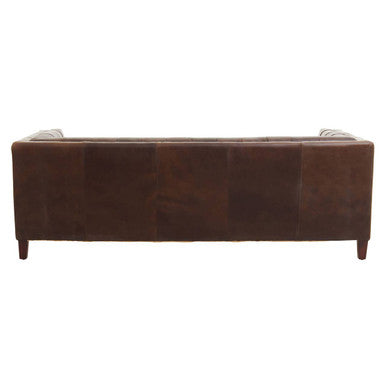3 Seat Modern Chesterfield Dark Brown Leather Sofa, King