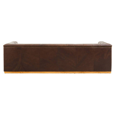 3 Seat Modern Chesterfield Dark Brown Leather Sofa, King