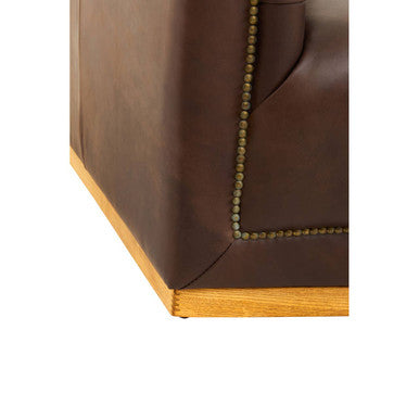 3 Seat Modern Chesterfield Dark Brown Leather Sofa, King