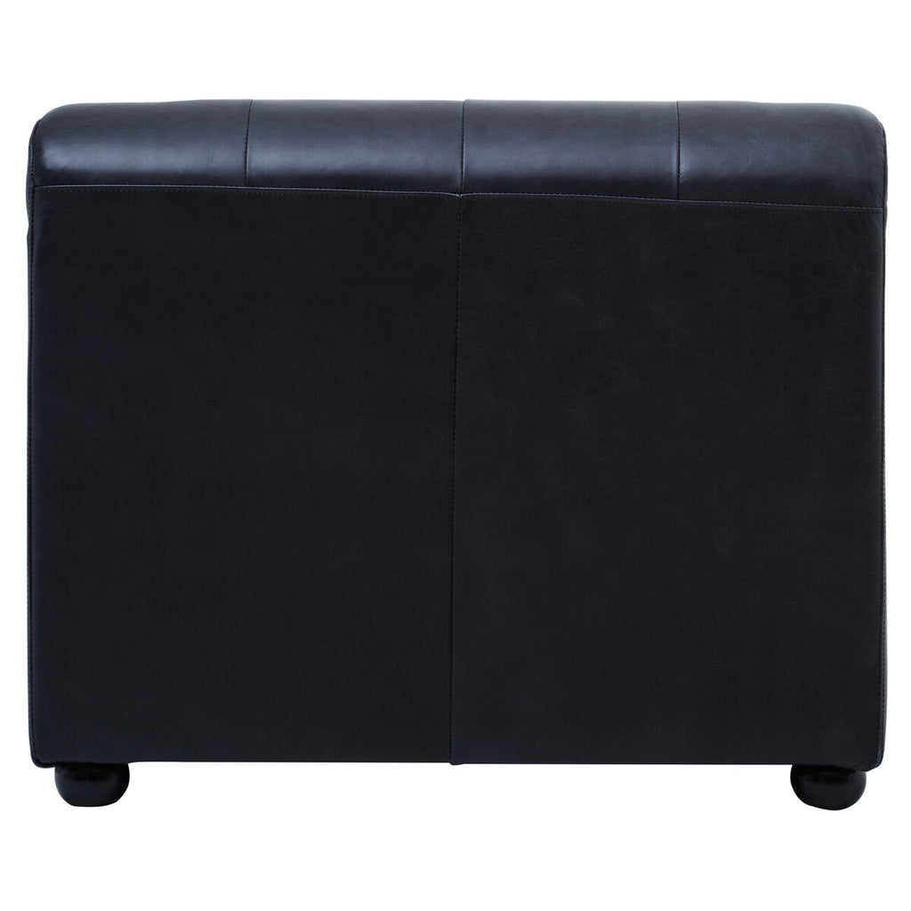 Antique Black Left Arm Leather Modular Chaise Sofa, King