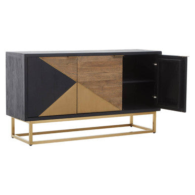 Siena Three Door Steel Oak Modern Sideboard