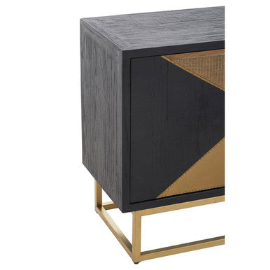 Siena Three Door Steel Oak Modern Sideboard