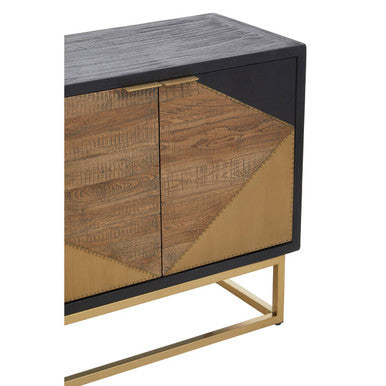 Siena Three Door Steel Oak Modern Sideboard