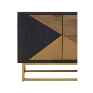 Siena Three Door Steel Oak Modern Sideboard