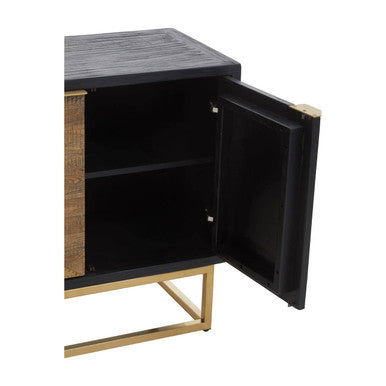 Siena Three Door Steel Oak Modern Sideboard