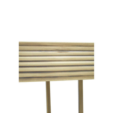 Gold Metal Side Table With Mirrored Top & Decorative Textured Edge, Ella