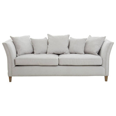 3 Seat Grey Fabric Sofa, Sutton