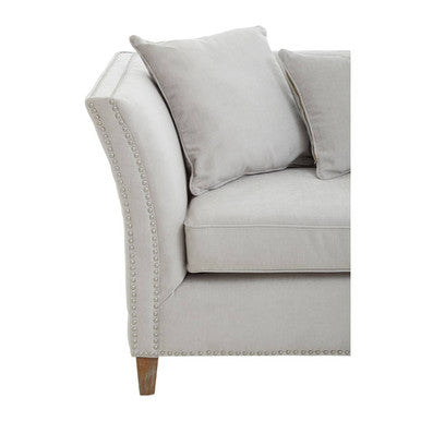 3 Seat Grey Fabric Sofa, Sutton