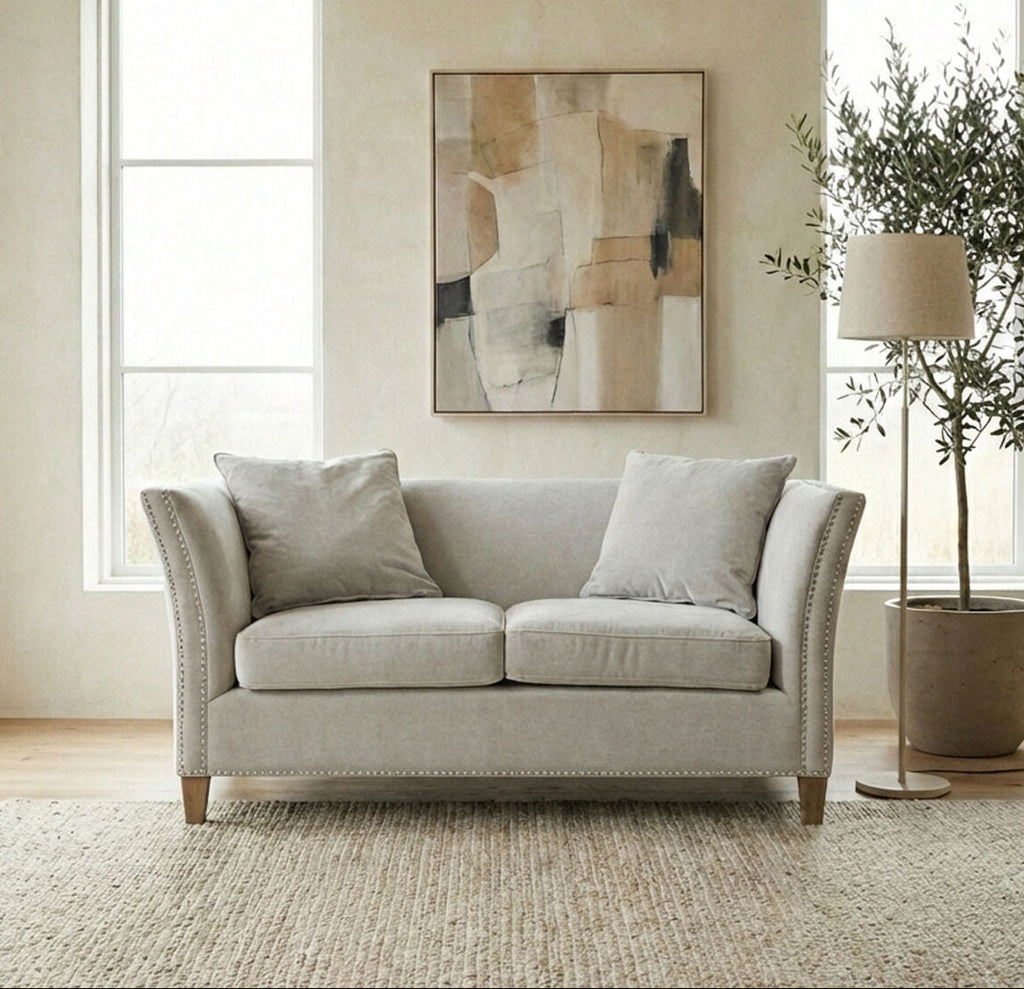 2 Seat Grey Fabric Sofa, Sutton