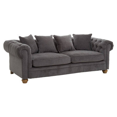 3 Seat Grey Fabric Sofa, Spencer