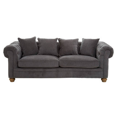 3 Seat Grey Fabric Sofa, Spencer