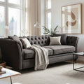 3 Seat Grey Velvet Sofa, Sabrina