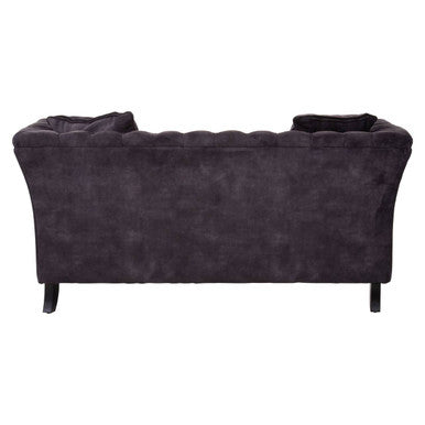 2 Seat Grey Velvet Sofa, Sabrina