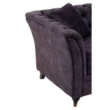 2 Seat Grey Velvet Sofa, Sabrina