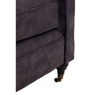 2 Seat Grey Velvet Sofa, Sabrina