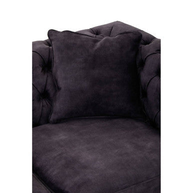 2 Seat Grey Velvet Sofa, Sabrina