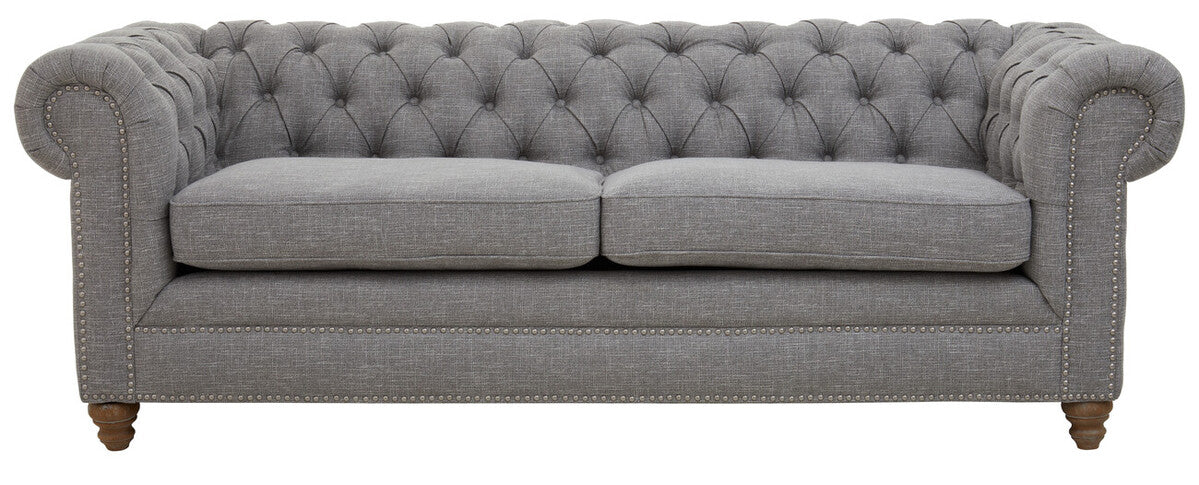 3 Seat Grey Linen Sofa, Stella